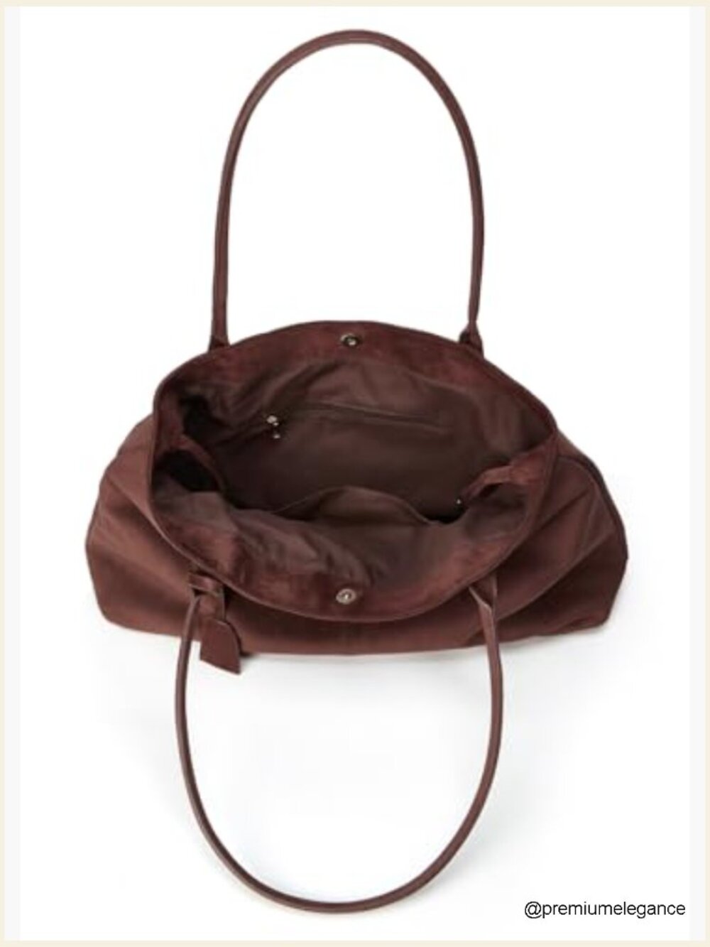 Faux Suede Hobo Tote Shoulder Bag Large Capacity Handbag Satchel - Picture 5 of 7